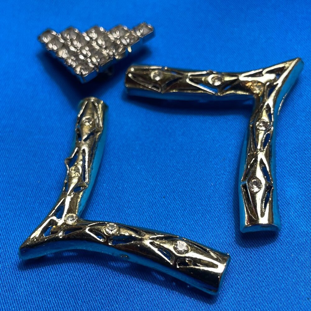 Vintage Rhinestone and Metal Costume Jewelry Components